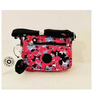 Kipling Spicy floral pink Sabian bag new